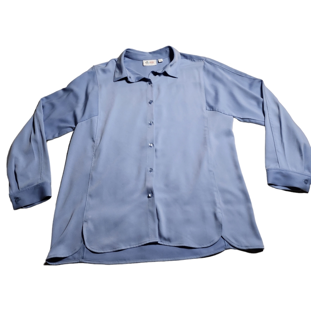 Denim & Company Women's Blue Button Up Shirt Jacket Size Medium